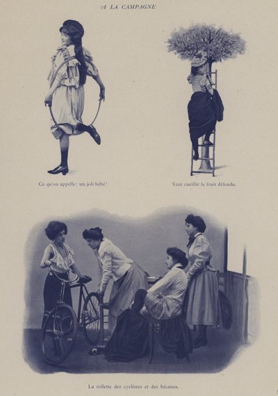 Illustration för Petites Parisiennes (dvs. unga arbetande flickor i Paris) (s/v foto) av French Photographer
