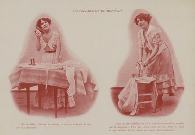 Illustration för Petites Parisiennes (dvs. unga arbetande flickor i Paris) (s/v foto) av French Photographer