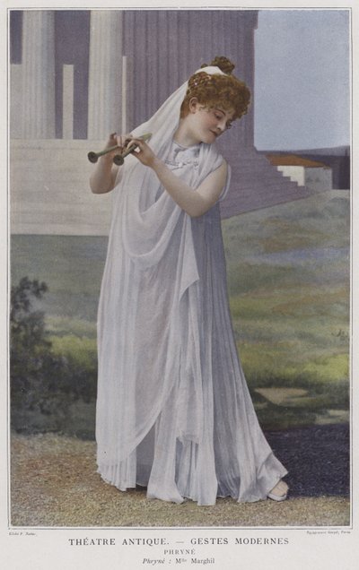 Jane Margyl i titelrollen i Phryne (färgat foto) av French Photographer