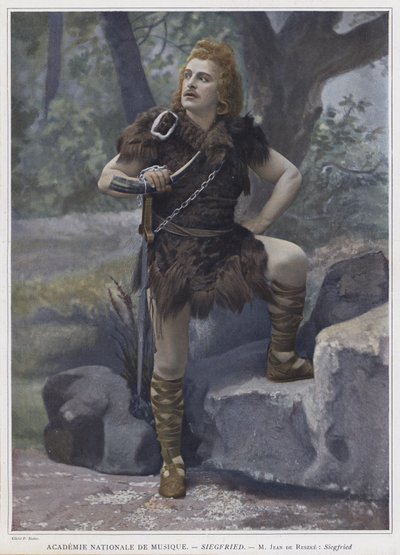 Jean de Reszke i titelrollen i Siegfried (färgad bild) av French Photographer