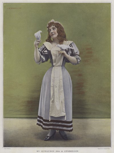 Julie Guiraudon i titelrollen i Cendrillon (Cinderella) (färgad bild) av French Photographer