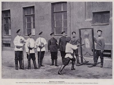 Den ryska armén: Bajonettfäktning (s/v foto) av French Photographer