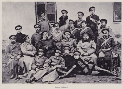 Den ryska armén: grupp av officerare (s/v foto) av French Photographer