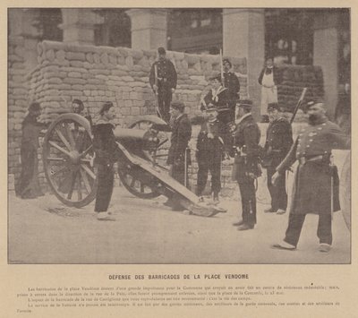 Pariskommunen, försvar av barrikaderna på Place Vendome (s/v foto) av French Photographer