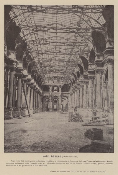 The Paris Commune, Hotel De Ville, Galerie des Fetes (s/v foto) av French Photographer