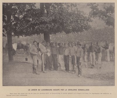 Pariskommunen, Jardin Du Luxembourg ockuperad av Versailles kavalleri (s/v foto) av French Photographer