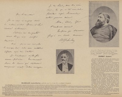Pariskommunen, Louis-Charles Delescluze, Gustave Courbet (s/v foto) av French Photographer