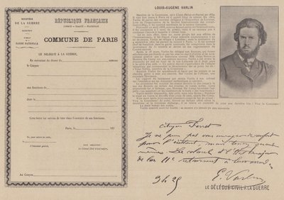 Pariskommunen, Louis-Eugene Varlin (s/v foto) av French Photographer