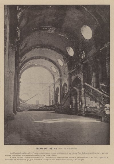 Pariskommunen, Palais De Justice, Salle des Pas-Perdus (s/v foto) av French Photographer