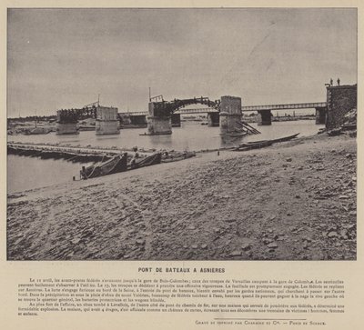 Kommunen i Paris, Pont De Bateaux i Asnieres (s/v foto) av French Photographer