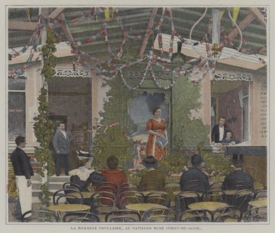 La Romance Populaire på Pavillon Rose, Point-du-Jour, Paris (färgfoto) av French Photographer