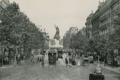 Rue du Temple och Place de la Republique, Temple Street och Place of the Republic (fotogravyr) av French Photographer