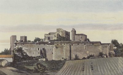 Larressingle, ruinerna av the Chateau of the Bishops of Condom av French Photographer