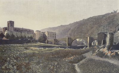 Lavoute-Chilhac, kyrka och bron över Allier av French Photographer