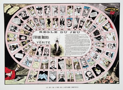The Game of the Goose in the Dreyfus Affair, från History of the Third Republic, Vol. I, Politisk historia, utg.1933 (färg litho) av French Photographer