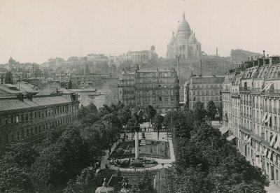 The Square dAnvers and the Sacre-Coeur, Antwerps Square and the Sacre-Coeur (fotogravyr) av French Photographer