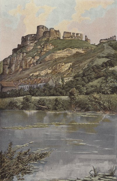 Les Andelys, Chateau Gaillard, flodens kust av French Photographer