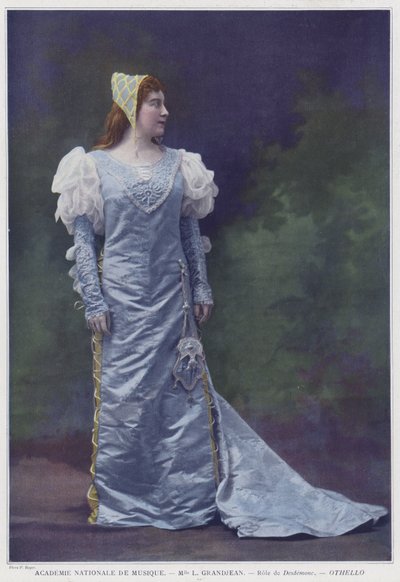 Louise Grandjean som Desdemona i Othello (färgad bild) av French Photographer