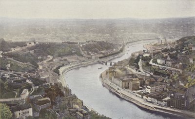 Lyon, La Saone och Pont Serin, sett från Fourvières höjder av French Photographer