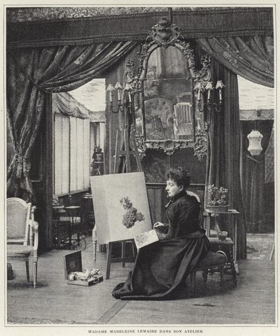 Madeleine Lemaire i sin verkstad av French Photographer