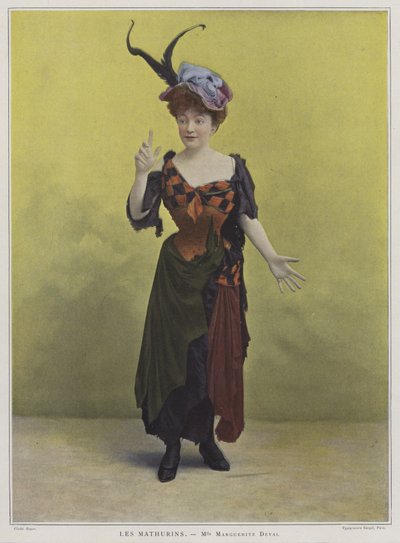 Marguerite Deval, fransk skådespelerska och operasångerska (färgad bild) av French Photographer