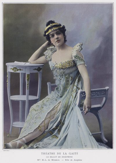 Marie-Louise de Miramon som Josephine i Le Billet de Josephine (färgad bild) av French Photographer