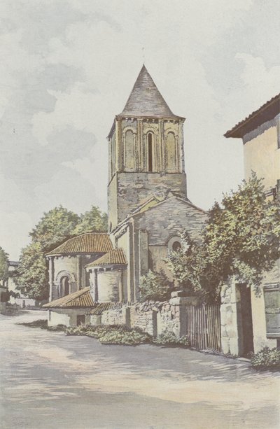 Melle, Saint-Pierre kyrka, absid och klocktorn av French Photographer