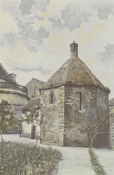 Montmorillon, liten oktagon, i trädgården på seminariet av French Photographer