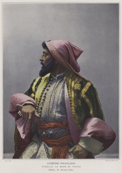 Mounet-Sully i titelrollen i Othello (färgad bild) av French Photographer