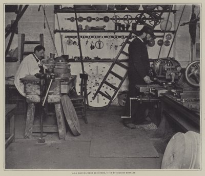 Monteringsverkstad på Sevres porslinsfabrik, Frankrike (s/v foto) av French Photographer
