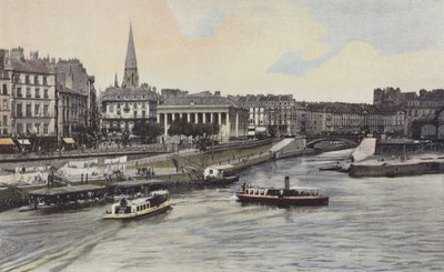 Nantes, La Bourse, Vy tagen från Gloriette Island av French Photographer