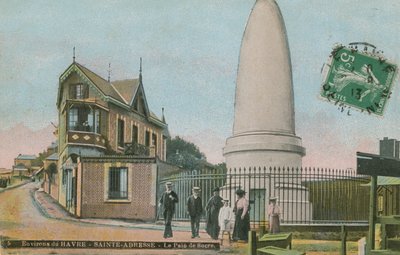 Pain de sucre (minnesmärke för sockerlimpor) vid Sainte-Adresse nära Le Havre. Mausoleum byggt till minne av Charles Lefebvre-Desnouettes. Vykort skickat 1913. av French Photographer