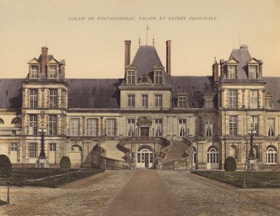 Palais de Fontainebleau, fasad och huvudingång (färgfoto) av French Photographer