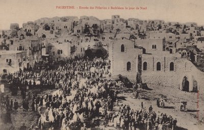 Palestina, pilgrimernas inresa till Betlehem på juldagen av French Photographer