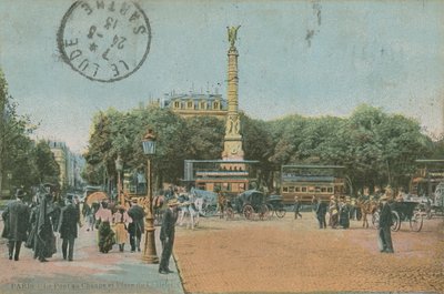 Paris - Pont au Change och Place du Chatelet. Vykort skickat 1913. av French Photographer