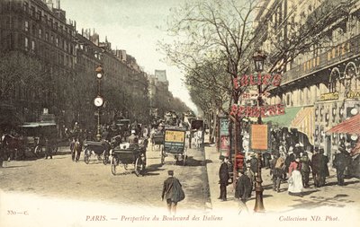 Paris, Boulevard des Italiens (färgfoto) av French Photographer