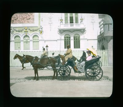 Parisutställning: Palace of Decorative Arts, Paris, Frankrike, 1900 (lanternbild) av French Photographer