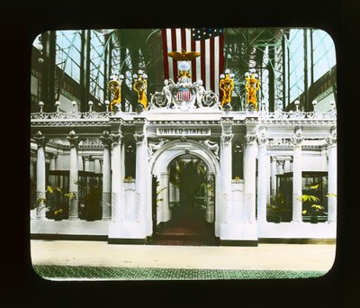 Parisutställning: The United States Pavilion, elektrisk sektion, 1900 (lanternbild) av French Photographer