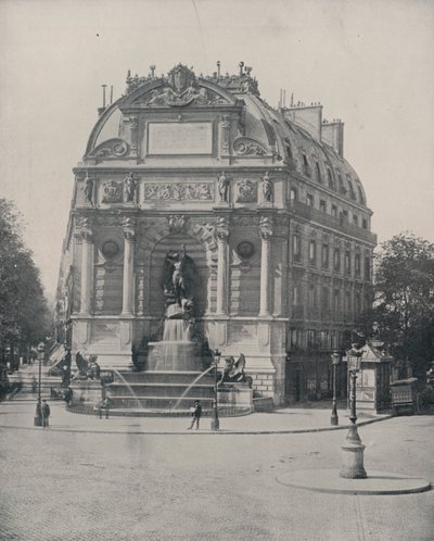 Paris: Fountain of St Michel (s/v foto) av French Photographer