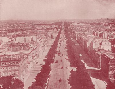 Paris: Perspektiv på Champs Elysees (s/v foto) av French Photographer