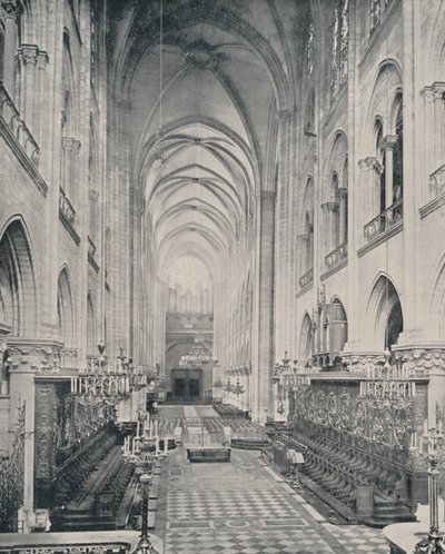 Paris: Interiören av Notre Dame-katedralen (s/v foto) av French Photographer