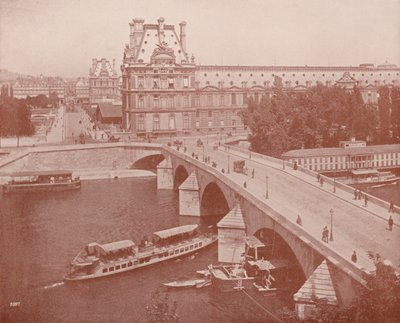 Paris: Pont Royal och Louvren (s/v foto) av French Photographer