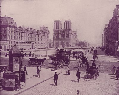 Paris: Pont St Michel och Notre Dame (s/v foto) av French Photographer
