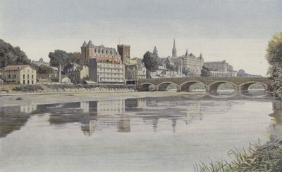 Pau, Allmän vy, tagen från Gavens vänstra strand av French Photographer