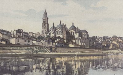 Perigueux, Saint-Front Cathedral, Vy från öns vänstra strand av French Photographer