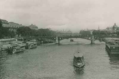 Perspektiv på Seine, Pont des Saints-Peres, Seine och Saints-Peres-bron (fotogravyr) av French Photographer