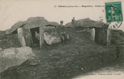 Pornic, megaliter. Vykort skickat 1913. av French Photographer