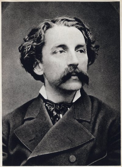 Porträtt av Etienne Mallarme dit Stephane Mallarme (1842-1898) cirka 1873, fransk poet. Fotografi av French Photographer
