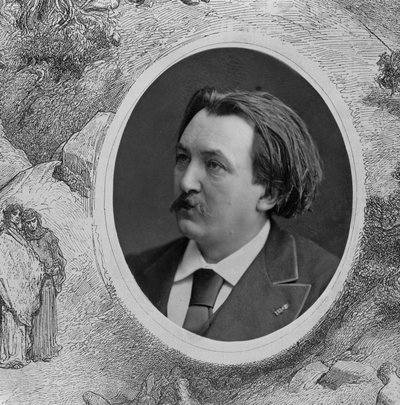 Porträtt av Gustave Dore (1832-83) (s/v foto) (detalj av 202837) av French Photographer