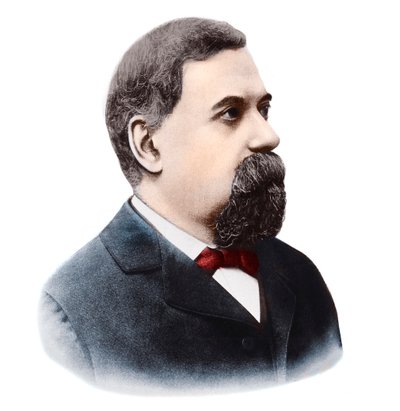 Porträtt av den italienske astronomen Giovanni Schiaparelli (1835-1910). av French Photographer